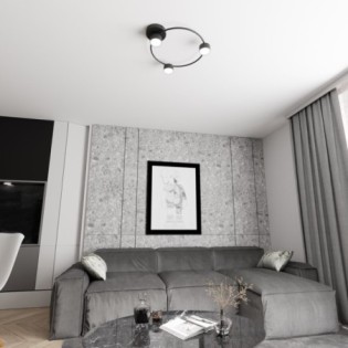 Lampe de plafond Paon noir (3 lumières)