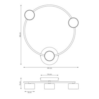 Lampe de plafond Paon noir (3 lumières)
