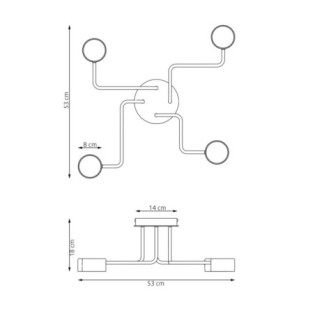 Lampe de plafond Xuli noire (4 lumières)
