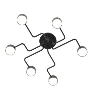 Lampe de plafond Xuli noire (6 lumières)