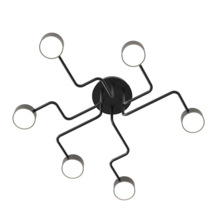Lampe de plafond Xuli noire (6 lumières)