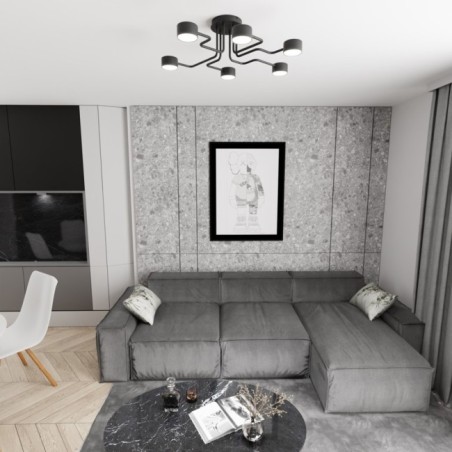 Lampe de plafond Xuli noire (6 lumières)