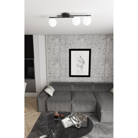 Lampe de plafond Dremo noire (3 lumières)