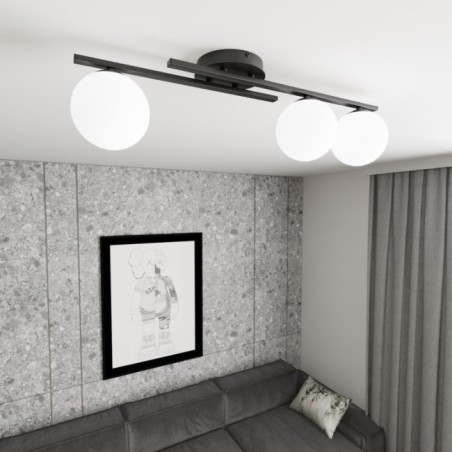 Lampe de plafond Dremo noire (3 lumières)