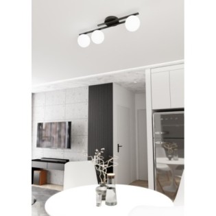 Lampe de plafond Dremo noire (3 lumières)