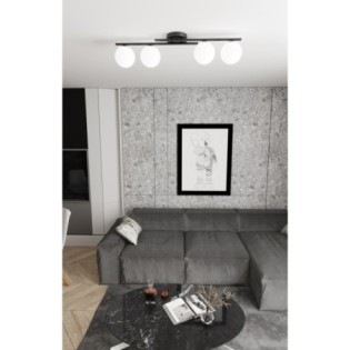 Lampe de plafond Dremo noire (4 lumières)