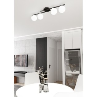 Lampe de plafond Dremo noire (4 lumières)