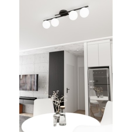 Lampe de plafond Dremo noire (4 lumières)