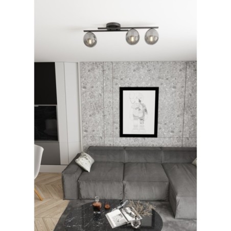 Lampe de plafond Dremo graphite (3 lumières)