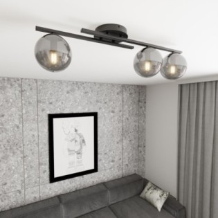Lampe de plafond Dremo graphite (3 lumières)