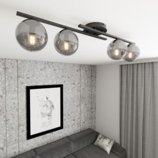 Lampe de plafond Dremo graphite (4 lumières)