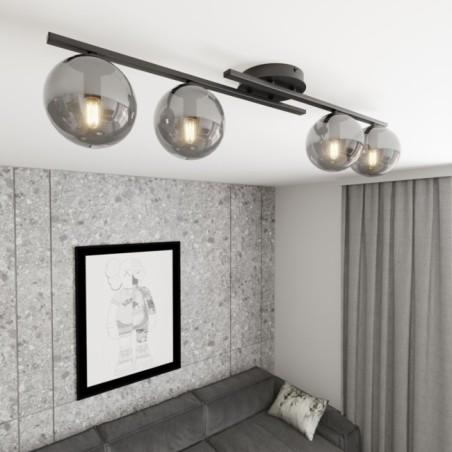 Lampe de plafond Dremo graphite (4 lumières)