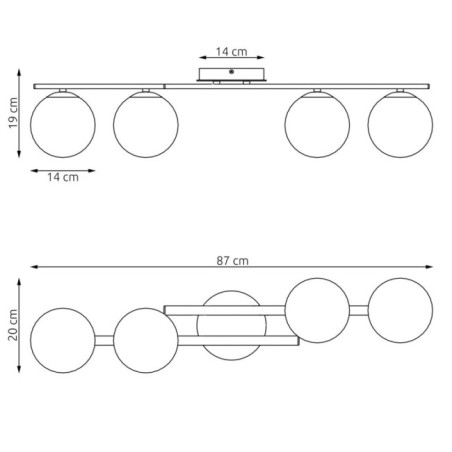 Lampe de plafond Dremo graphite (4 lumières)