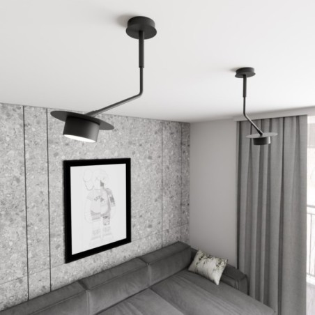 Lampe de plafond Tevra noire.