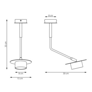 Lampe de plafond Tevra noire.