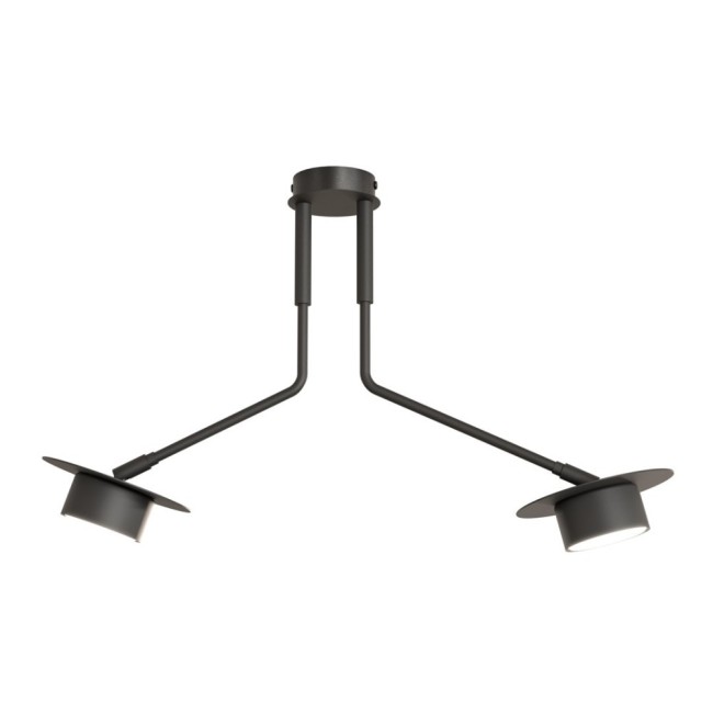 Lampe de plafond Tevra noire (2 lumières)