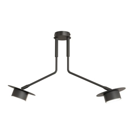 Lampe de plafond Tevra noire (2 lumières)