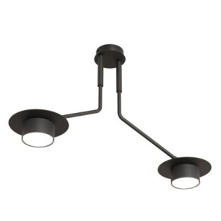 Lampe de plafond Tevra noire (2 lumières)