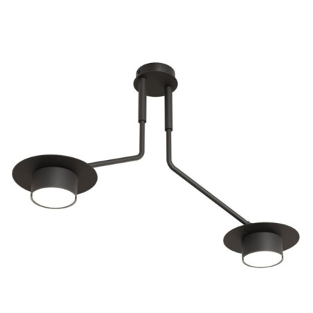 Lampe de plafond Tevra noire (2 lumières)