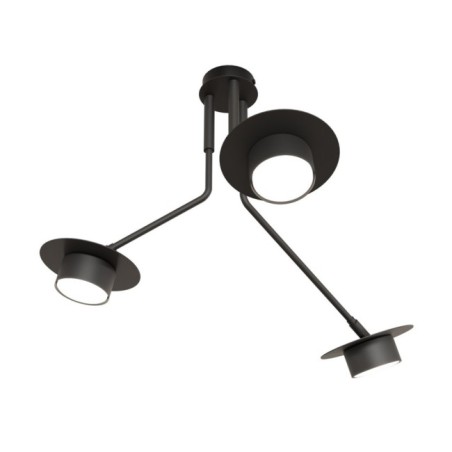 Lampe de plafond Tevra noire (3 lumières)