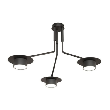 Lampe de plafond Tevra noire (3 lumières)