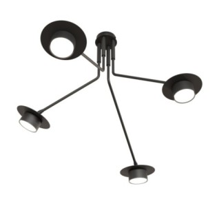 Lampe de plafond Tevra noire (4 lumières)