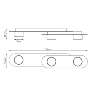 Lampe de plafond Romax noire (3 lumières)