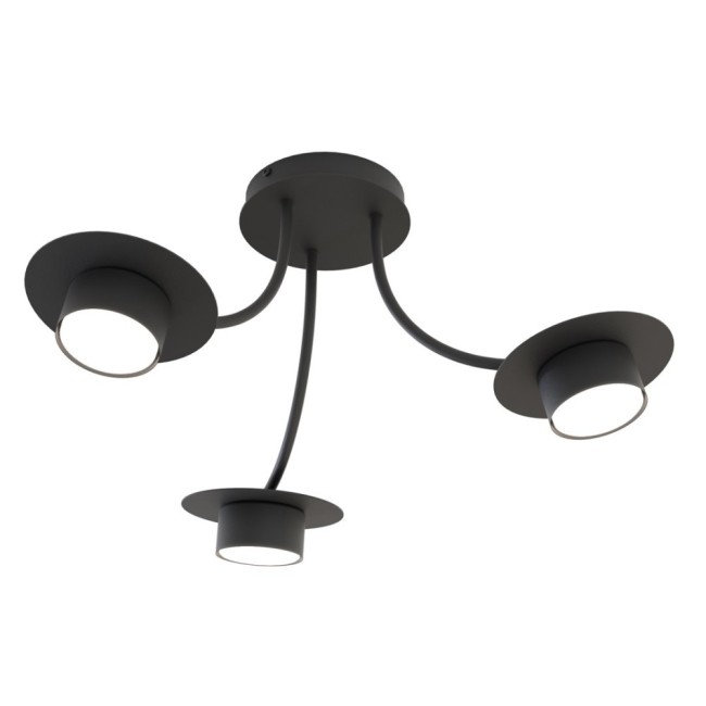 Lampe de plafond Daxi noire (3 lumières)