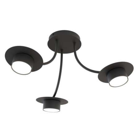Lampe de plafond Daxi noire (3 lumières)