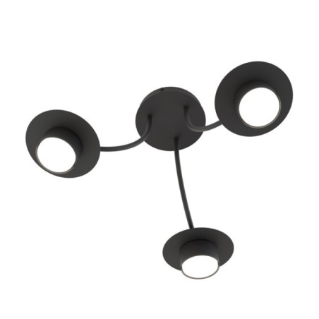Lampe de plafond Daxi noire (3 lumières)