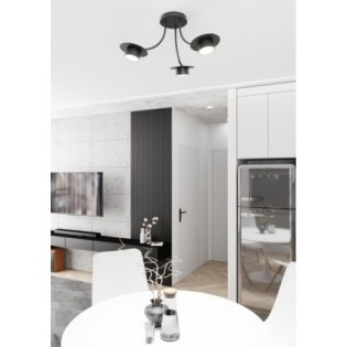 Lampe de plafond Daxi noire (3 lumières)