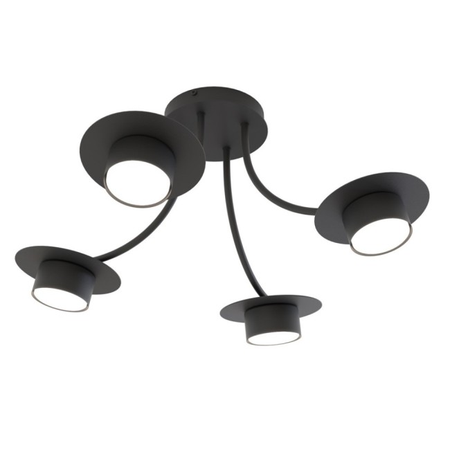 Lampe de plafond Daxi noire (4 lumières)