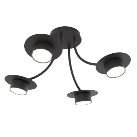 Lampe de plafond Daxi noire (4 lumières)