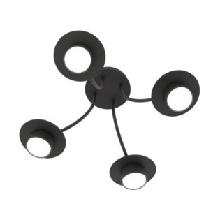 Lampe de plafond Daxi noire (4 lumières)