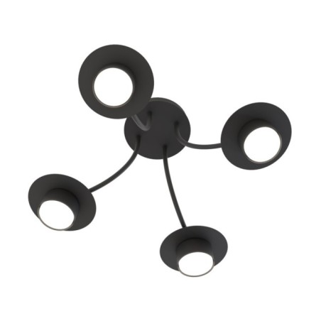 Lampe de plafond Daxi noire (4 lumières)