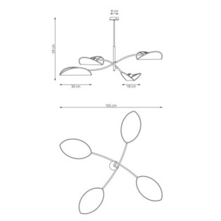 Lampe de plafond Norgi Verte (4 lumières)