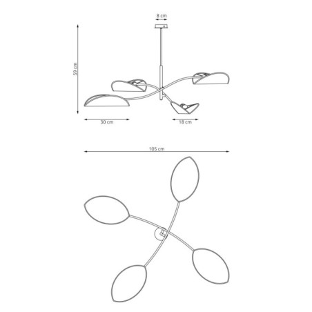 Lampe de plafond Norgi Verte (4 lumières)