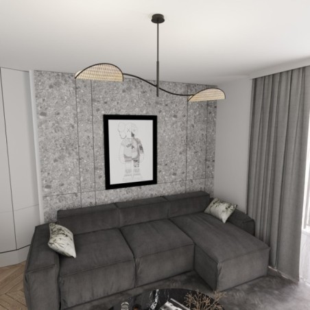 Lampe de plafond Norgi noire (2 lumières)