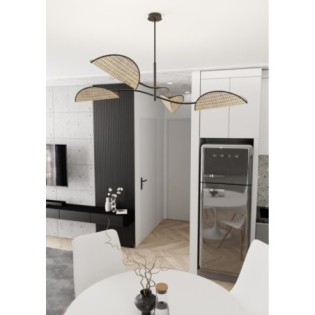 Lampe de plafond Norgi noire (4 lumières)