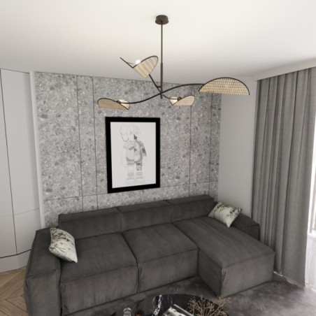 Lampe de plafond Norgi noire (4 lumières)