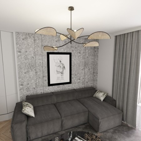 Lampe de plafond Norgi noire (6 lumières)