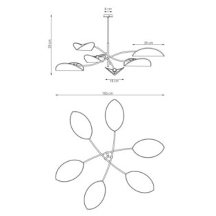 Lampe de plafond Norgi noire (6 lumières)