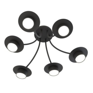 Lampe de plafond Daxi noire (6 lumières)