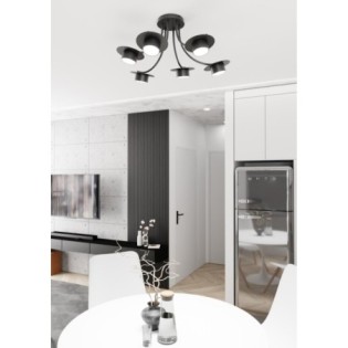 Lampe de plafond Daxi noire (6 lumières)