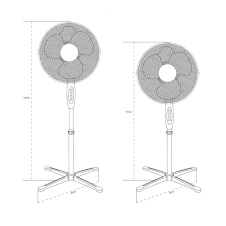 Ventilateur sur pied Luno 3 vitesses (40W)