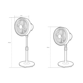 Ventilateur sur pied Saroa Oscillant 3 vitesses (75W)