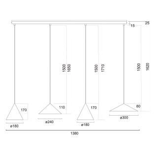Lámpara colgante LED Cono (20W)