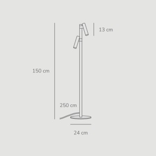 Lampe sur pied Makoto (2 lumières)