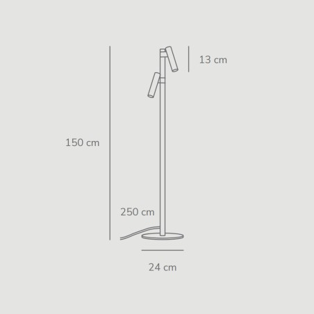 Lampe sur pied Makoto (2 lumières)