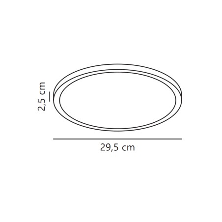 Plafond de plafond extérieur LED Oja 29 Rond (14W)